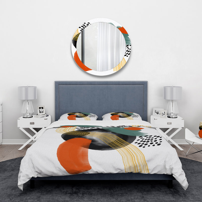 Minimalistic Composition With Black Polka Dots - Modern Duvet Cover Set - Microfiber Polyester