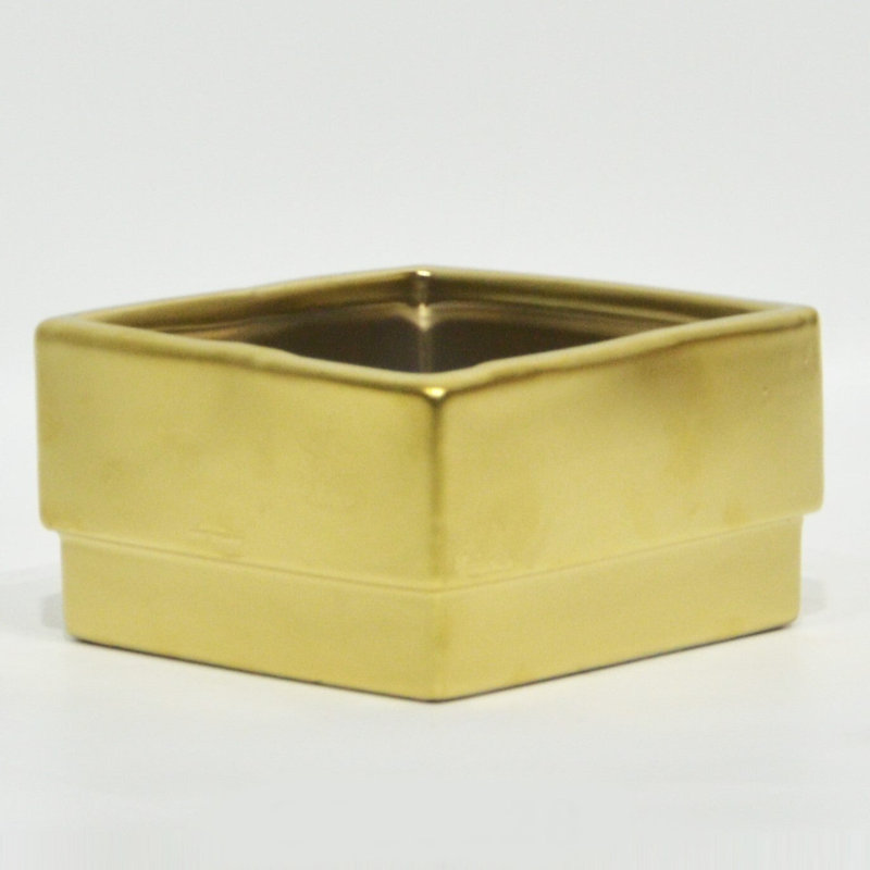Matte Gold Ceramic Planter