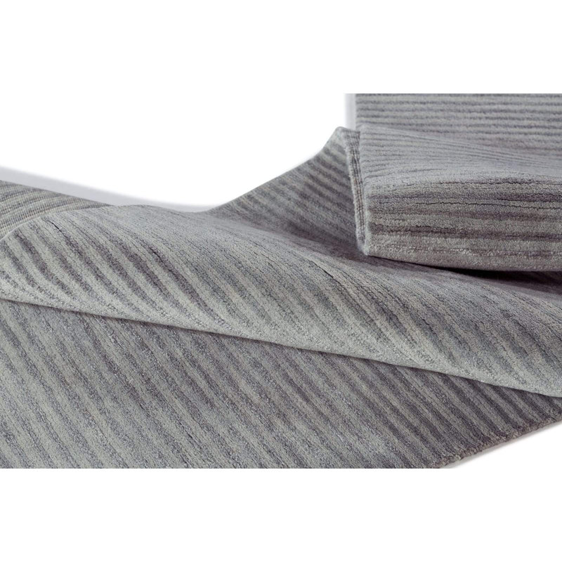 Handmade Linen and Silk Striped Area Rug, Rectangle 12' x 16'