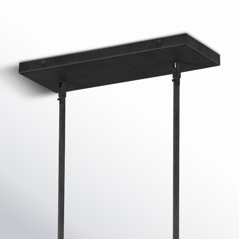 Luminaire suspendu îlot en acier et bois H 71,5 po Claysburg