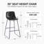  Modern PU Leather Bar Stools with Cushioned Seat – Comfortable Counter Height Kitchen Island Seating, Set of 2-105760166-105760168-128872966