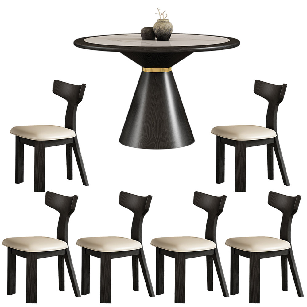 Elamer Nordic style high-end round dining table set | Wayfair