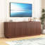 Meuble télé cannelé pour téléviseur 75 po, meuble télé Mid Century-993281581