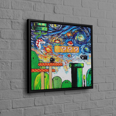 Art mural en toile de coton Super Mario World