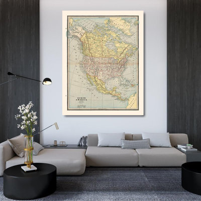 Trent Austin Design® Cram Gallery Wrapped Canvas Art Titled: North America United States Mexico Canada ITNA0059