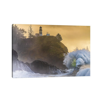 Cape Disappointment Lighthouse - Washington Coast King Tides 1 Piece Wall Art on Canvas