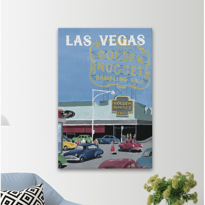 Classic Vegas - Reproduction d'art graphique sur toile tendue, H 36 po x l 24 po x 1,5 po
