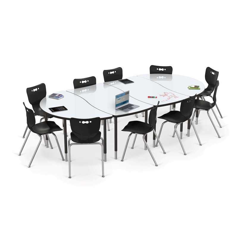 Hierarchy Adjustable Rectangle 4 Students Activity Table, Marker