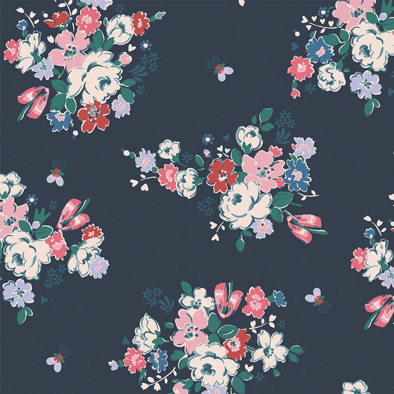 Vassaux Clifton floral rose, Bleu