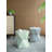 19X19x20 Tapered Blue Garden Capiz Stool, Accent Side Table With Geometric Charm And Functional Design