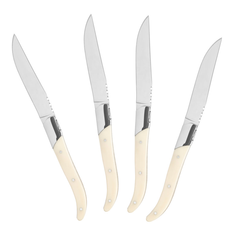 Ensemble de 4 couteaux à steak avec poignées ivoire French Home Laguiole Connoisseur
