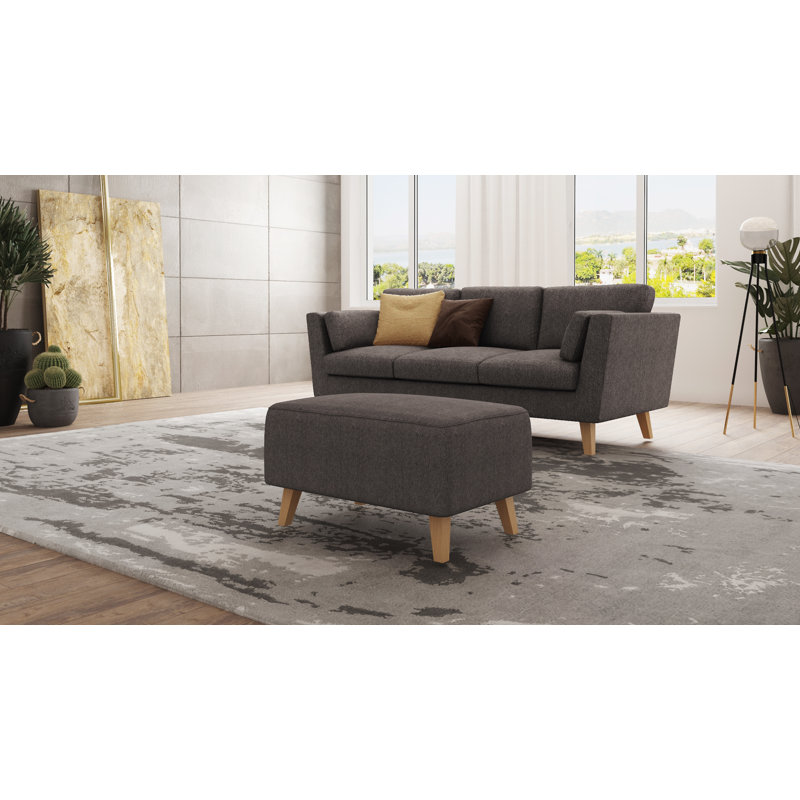  Scandinavian Footstool, Brown - Khaki