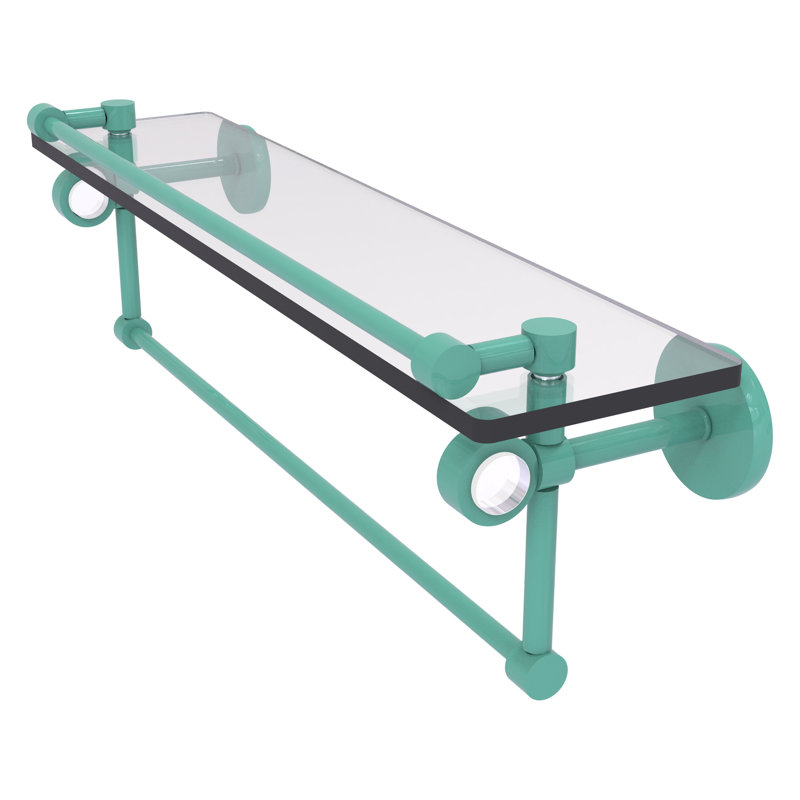 Tablette flottante avec barre à serviettes Clearview, H 6,7 po x l 22 po x P 5,8 po, Vert écume de mer
