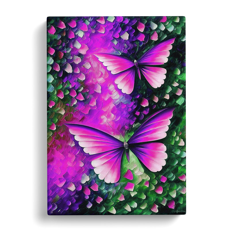 XV1022-3392X Pair Of Butterflies No.3 - Print, Wrapped Canvas, No Matte, 50cm H x 35cm W x 3cm D