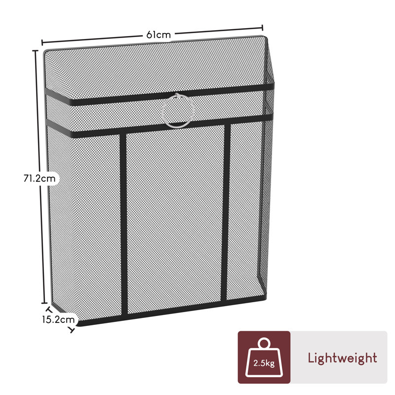 Octon Steel Fireplace Screen, 71 cm H x 60 cm W x 15 cm D