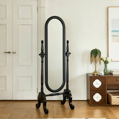 Miroir elliptique en bois massif de style antique français 66,93 "