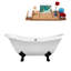 Baignoire de trempage sur pattes 72 "avec drain, pattes et plateau en bambou 72" Streamline-97549137-50896877
