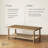 Beacon Bohemian Style Rectangle Coffee Table, Seagrass Bottom Shelf, Solid Wood Legs