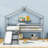 Twin Wooden Low Loft Bed With Slide And Ladder-1279255726
