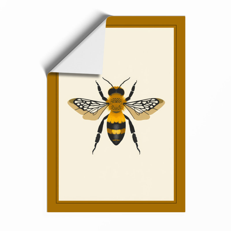 Detailed Bee Study Botanical - Framed Print, A4 - 29.7 x 21.0 cm, Unframed