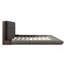 Lit plateforme tapissier de plancher avec tête de lit en bois allongée et tablette de chevet, aucun sommier nécessaire-566921223