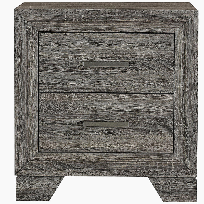 Funston Brown Oak 2-drawer Nightstand Bedside Table