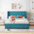 Velvet Upholstered Platform Bed with Wingback Headboard and a Big Drawer,  Queen Size-617416032
