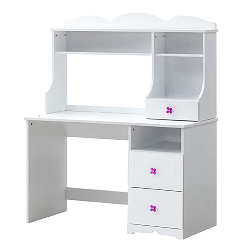 Bureau d'écriture blanc à 2 tiroirs