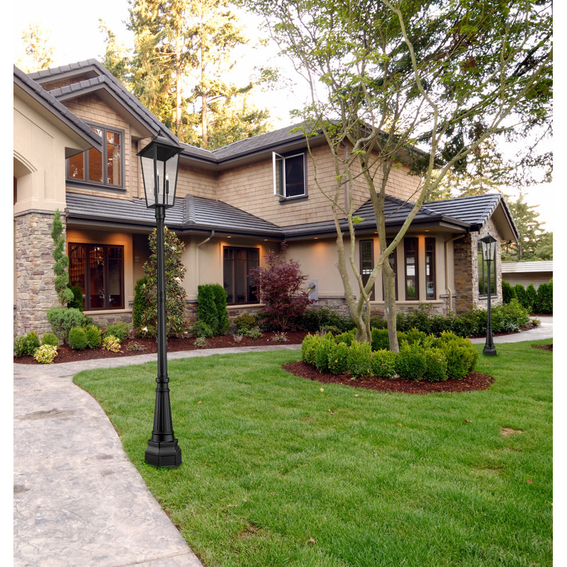 Barling 3 Light Outdoor Post Mounted Fixture in Black