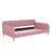 Daybed Wrapped In Fabric Upholstery And Resting On Robust Legs-880418966