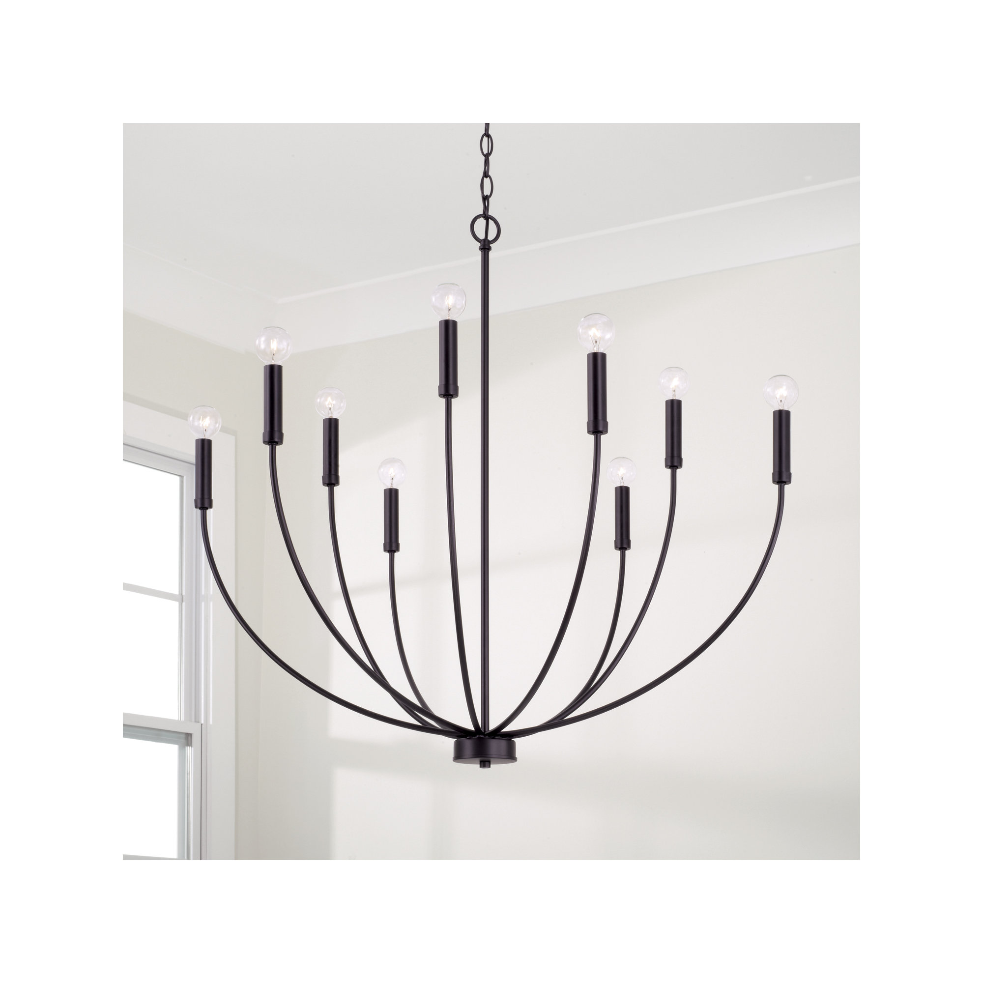Ansley Dimmable Classic / Traditional Chandelier, Black, 9 Lights