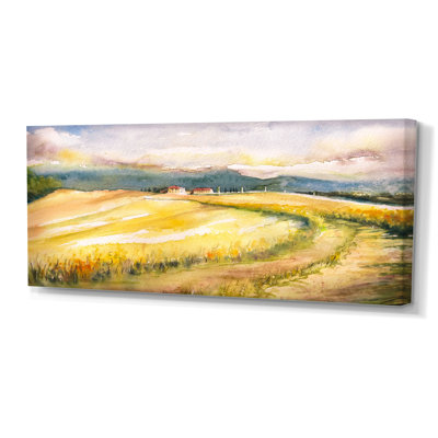 " Italian Blossoming Hayfields " Painting Print