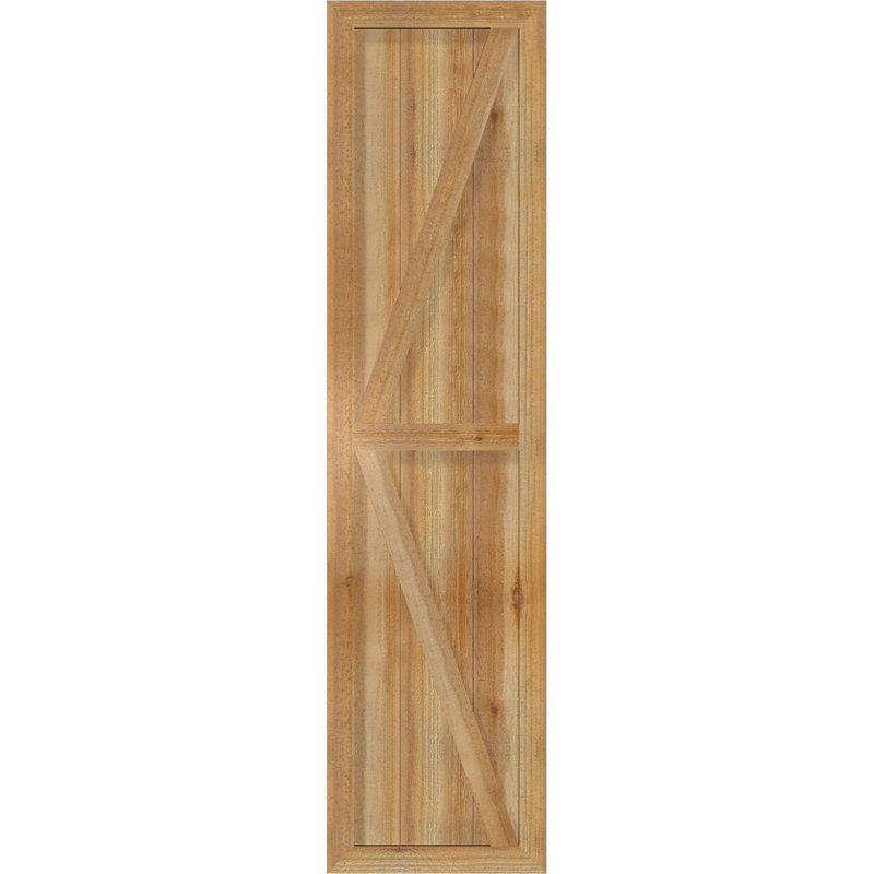 TimberCraft 5 3/8 "encadré avec panneaux n-lattes avec Z-Bar, cèdre rouge de l'Ouest, 16 1/8 po, 64 po