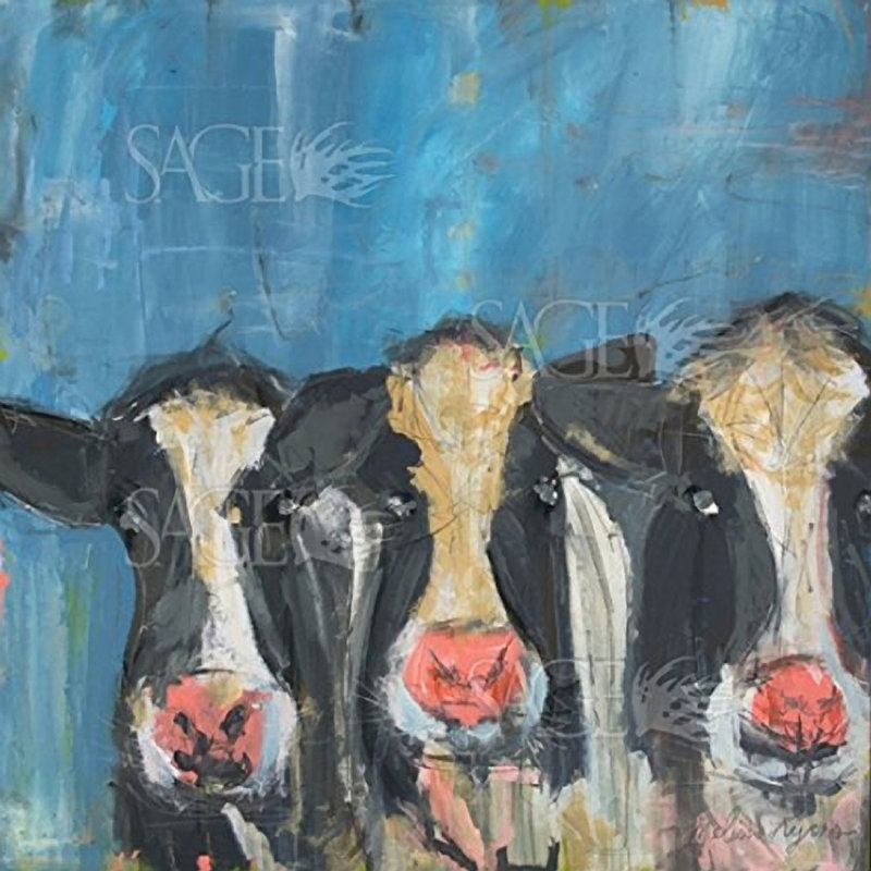 « Three Cows » par Melissa Lyons-sans cadre, reproduction d’art sur papier