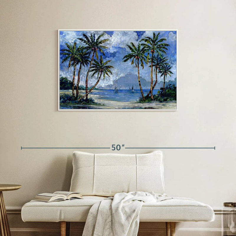 Impressions of Palms II, Cadre flottant blanc, 37 po x 25 po