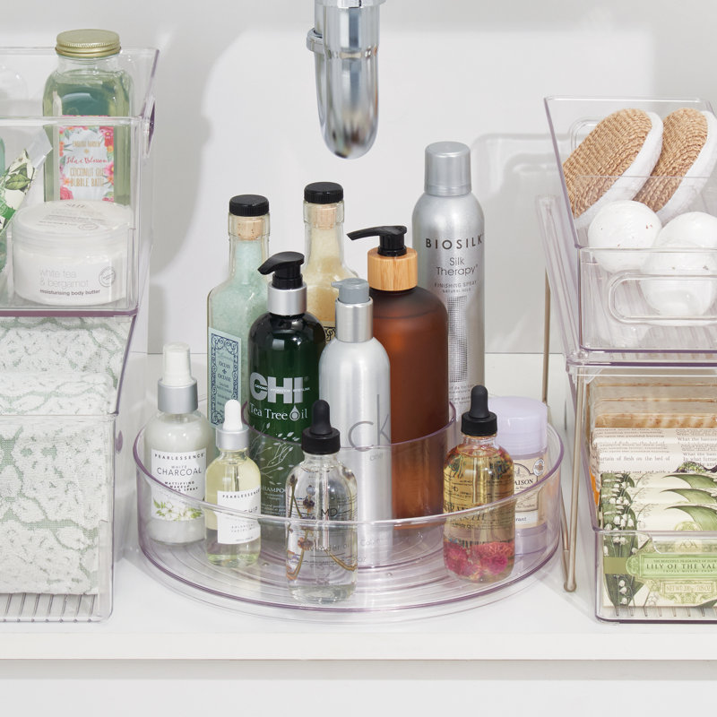 12-inch Divided Lazy Susan for Bathroom Storage - Organization for Cosmetics, Perfume, Lotions, and Skincare Items