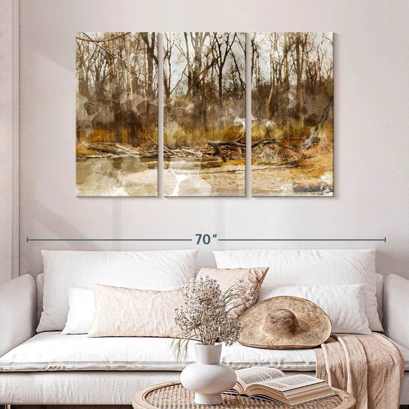 Alvord Landscape River Woods, H 32 po x l 50 po