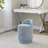 18" Upholstered Vanity Stool With Swivel In Light Blue Fabric-665496903