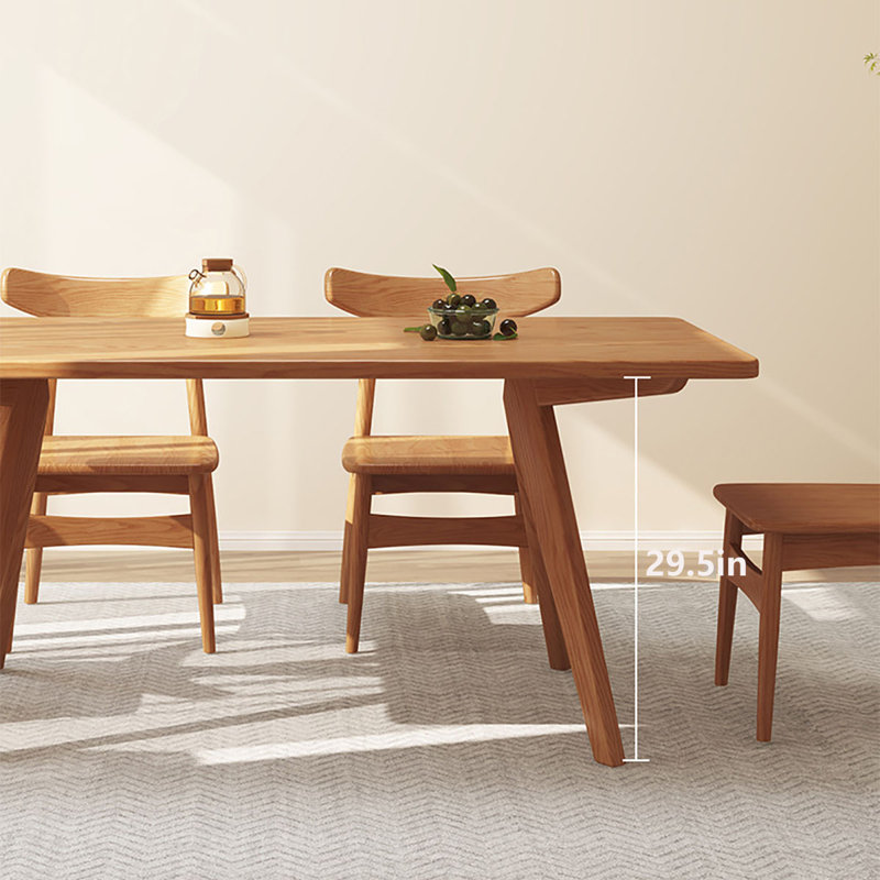 Nordic Ash Wood Dining Table, 29.5"H x 78.7"L x 35.4"W
