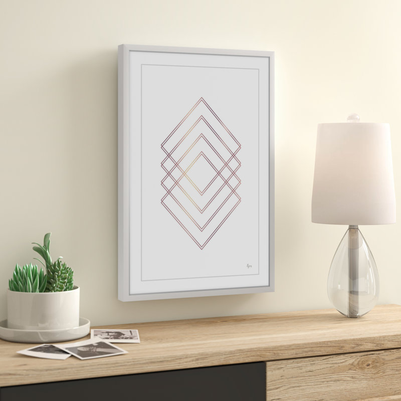 Diamond Hologram par Eyre Tarney - reproduction de cadre photo, H 45 po x l 30 po x P 1,5 po, Cadre blanc