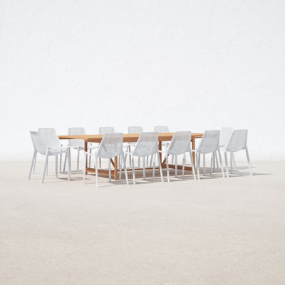 Askey 118'' Rectangular 12 - Person Outdoor Dining Set