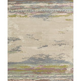 Tangier Wool Abstract Area Rug in Ivory/Blue/Citron Green/Lavender