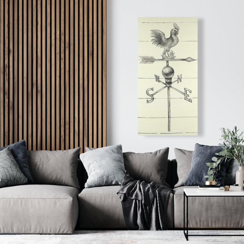 Girouette rétro - pièce décorative en toile grise