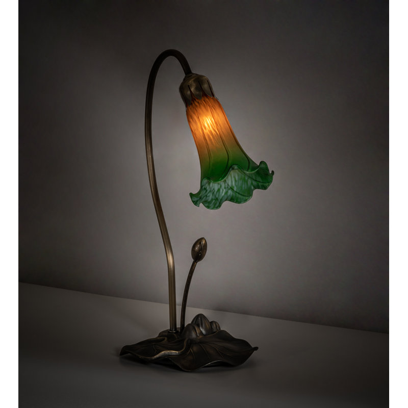 Creola Arched Table Lamp, Amber/Green, 24" H x 16" W x 16" D