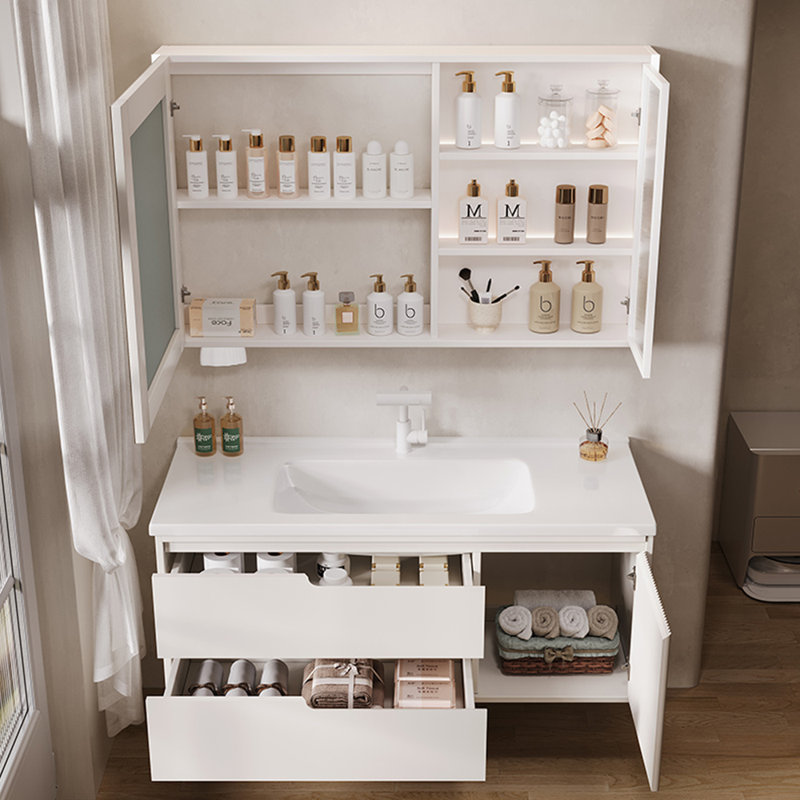 Light luxury cream style bathroom cabinet