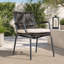 Chaise de patio en métal avec coussins en rotin (ensemble de 2)