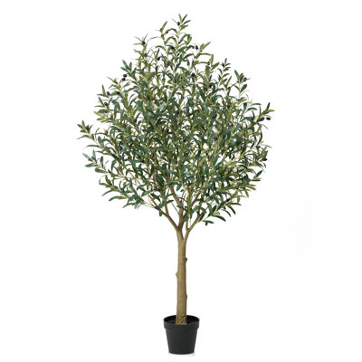 Adcock Artificial Olive Tree in Pot, UV Protected Faux Olive Tree for Indoor Outdoor Home Decor