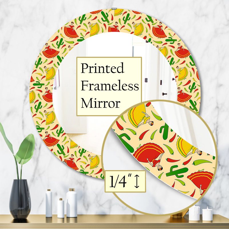 Miroir d'appoint mexicain, H 31,5 po x l po
