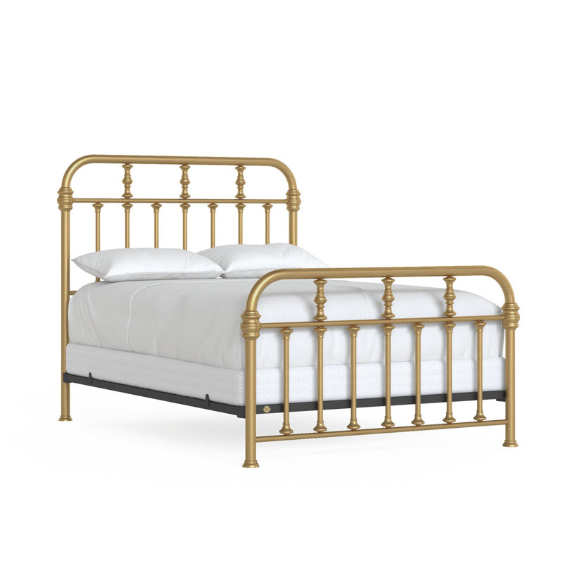 Lit en laiton Custom Couture, Grand lit, Brushed Brass Lacquered