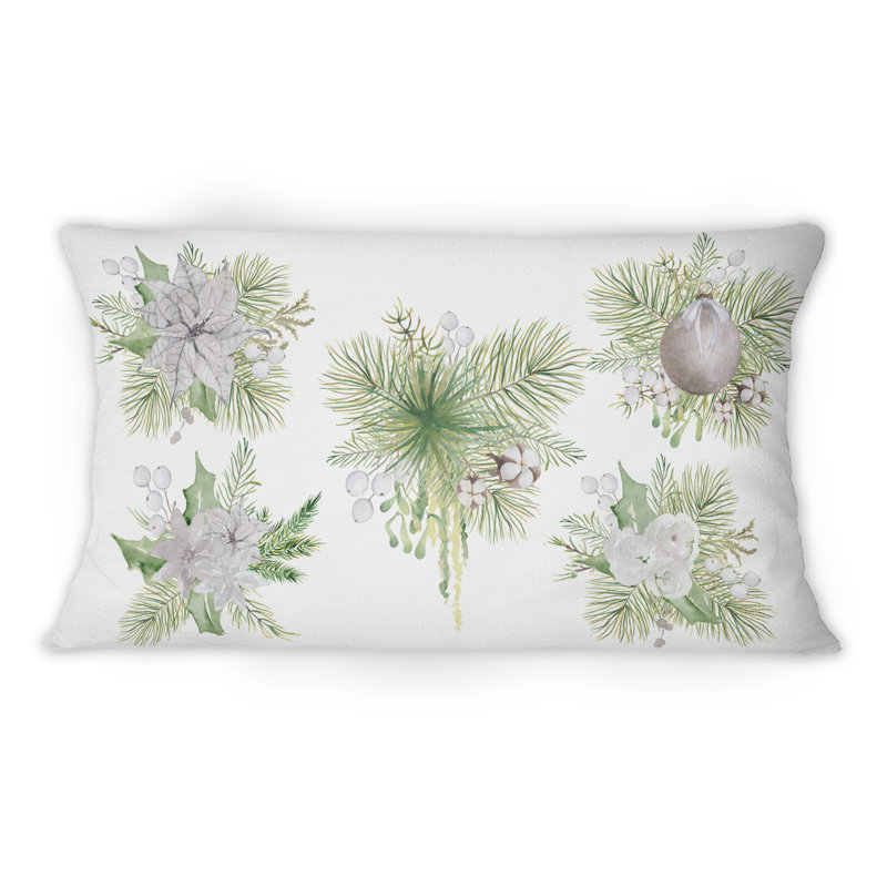 Bouquet de Noël floral avec branches de coton III - imprimé traditionnel 1